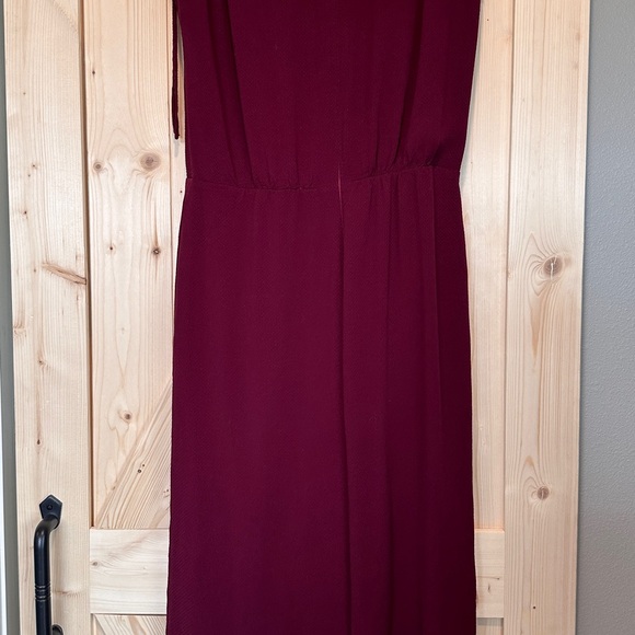 Gal Meets Glam Luella Ruched Shoulder Crop Wide Leg Jumpsuit Oxblood Red Size 8 - Picture 4 of 11